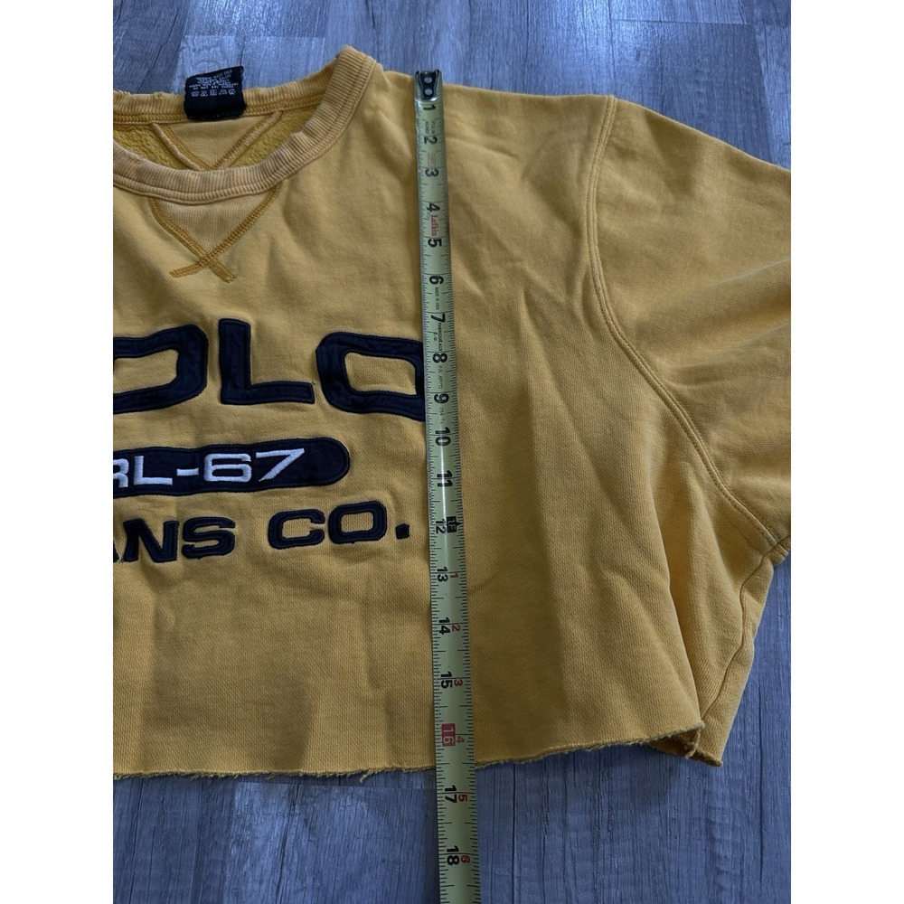 Vintage Ralph Lauren Polo Jeans Co Women's Cropped USA Flag Sweatshirt XX-Large - Picture 10 of 14